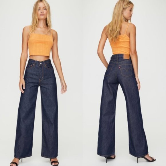 Levi's Denim - Levi's Ribcage Wide Leg Dark Denim IRR Size 28 NWT